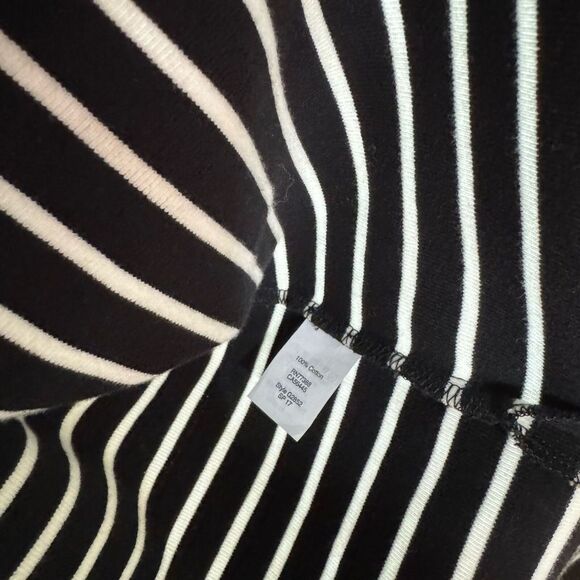 New Madewell Black Striped Keyhole Long Sleeve Mini Quality Dress - size M - Picture 4 of 5